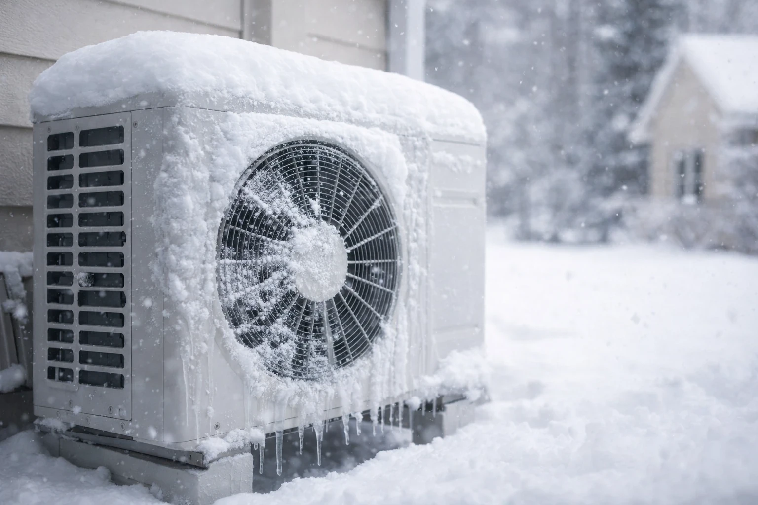 Unité extérieure de pompe à chaleur en hiver, gestion du givre